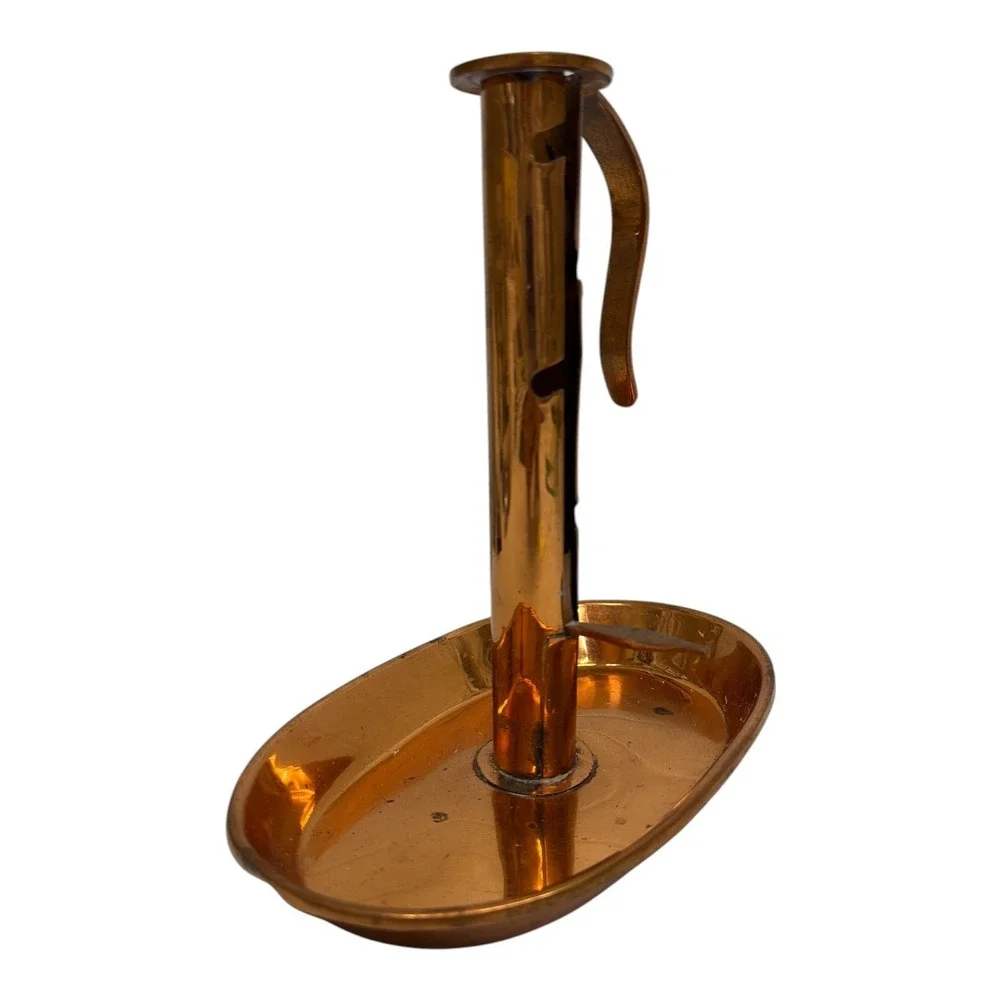 Virginia Metalcrafters Brass Chamber Vintage Candlestick 5.5